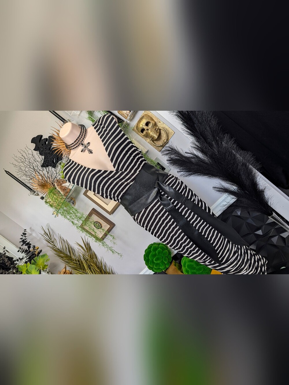 Mossimo B&W Sailor V-Line Rouched Maxi Dress MD-LG